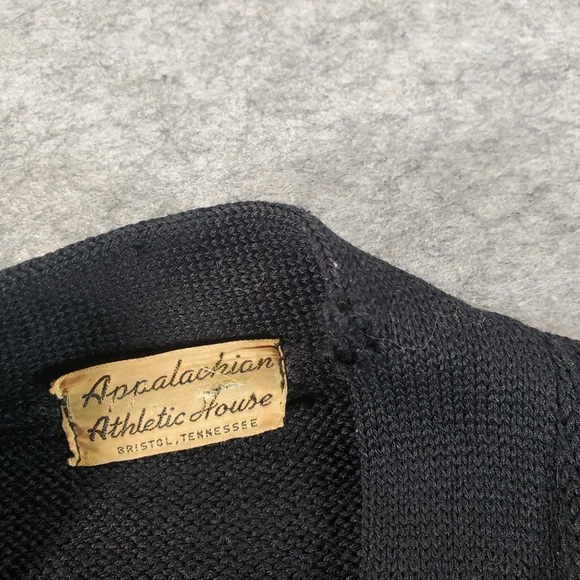Vintage Appalachian Athletic House Cardigan Mens Small Black 1940s 50s Letterman - Picture 9 of 16
